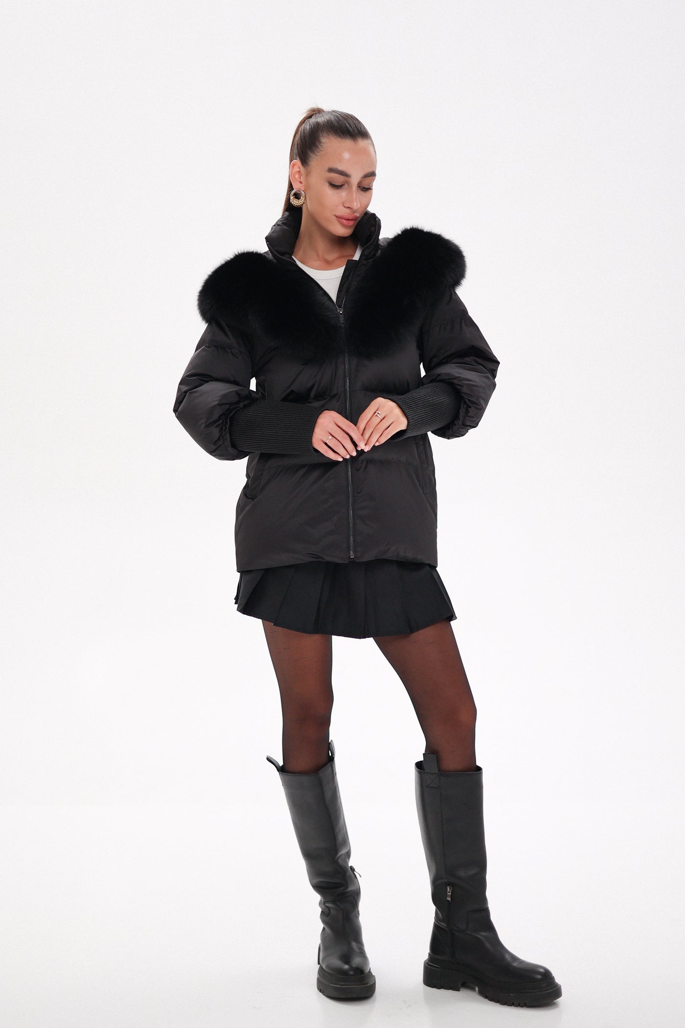 Amanda™ Genuine Fur Trim Down Fill Coat |Galliano.Store™