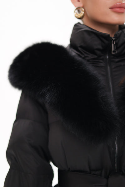 Amanda™ Genuine Fur Trim Down Fill Coat |Galliano.Store™