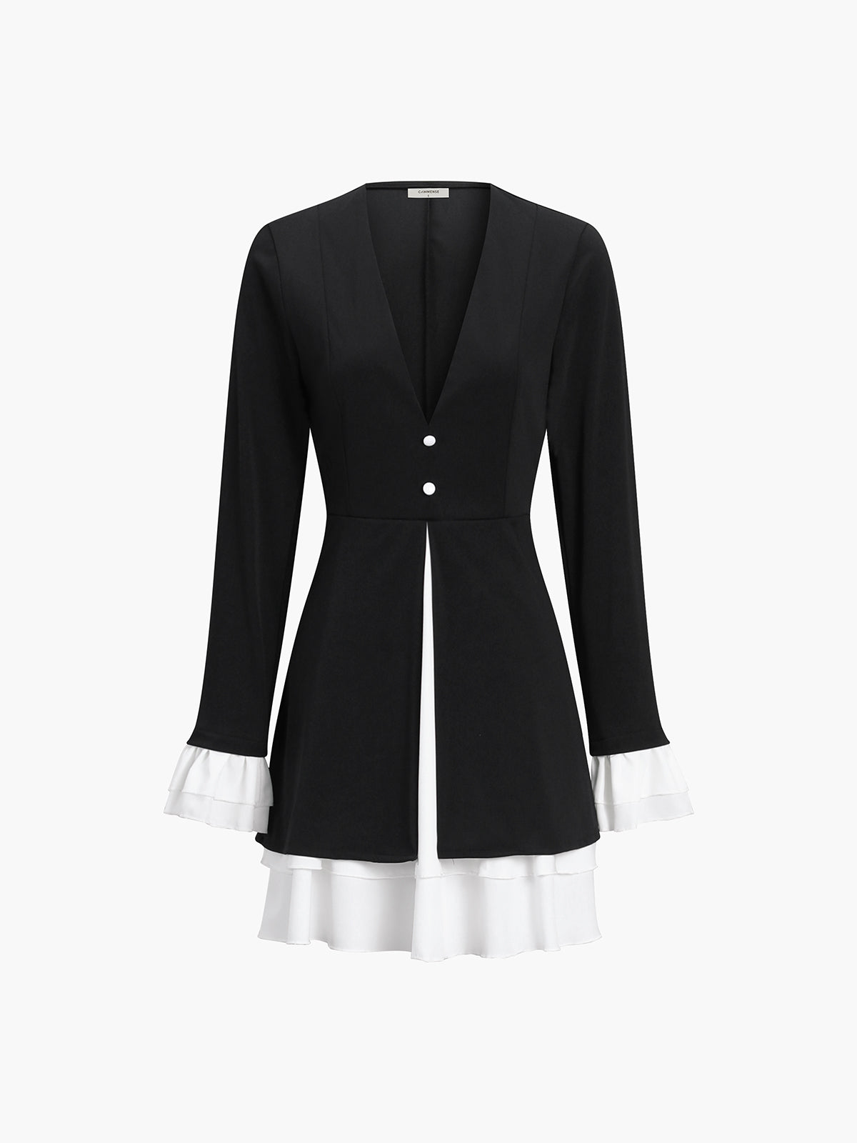 ORAN™ Blazer V-Neck Buttoned Short Dress |Galliano.Store™