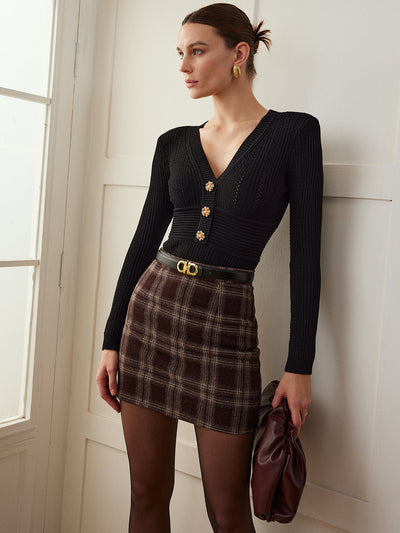 DUFFY™ Plaid wool mini skirt |Galliano.Store™