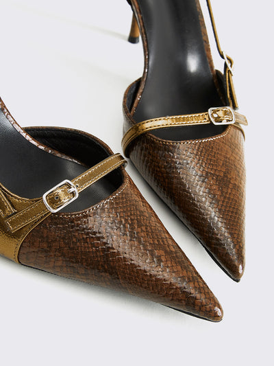 FIDELMA™ SHOES with snakeskin buckle print |Galliano.Store™