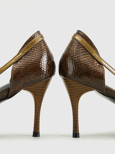 FIDELMA™ SHOES with snakeskin buckle print |Galliano.Store™