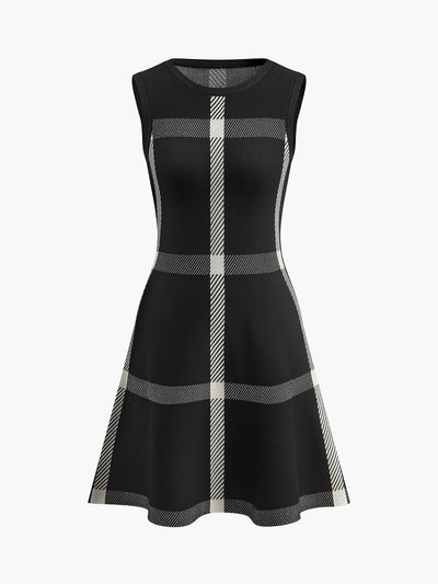 JUSTINE™ Retro Checked Knit Tank Dress  |Galliano.Store™