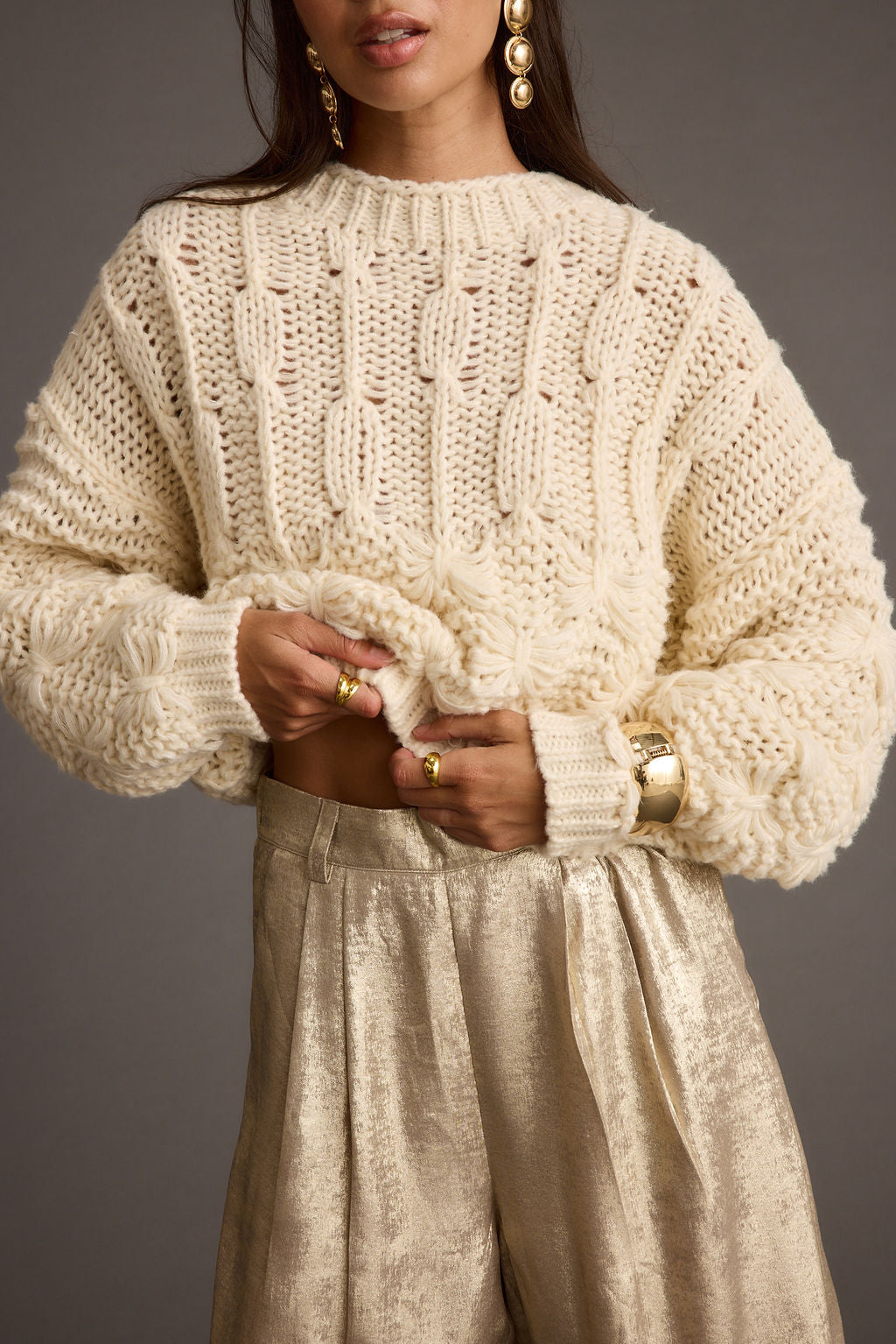 Bryony™ Cream  Knit Sweater |Galliano.Store™