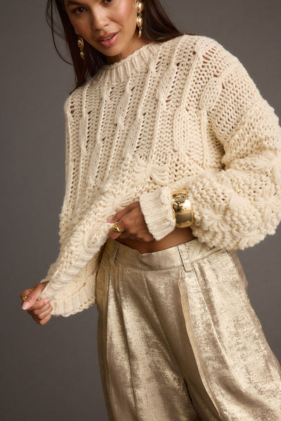 Bryony™ Cream  Knit Sweater |Galliano.Store™