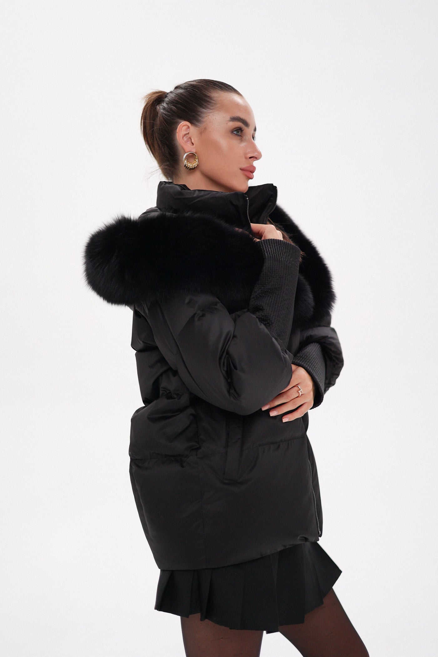 Amanda™ Genuine Fur Trim Down Fill Coat |Galliano.Store™