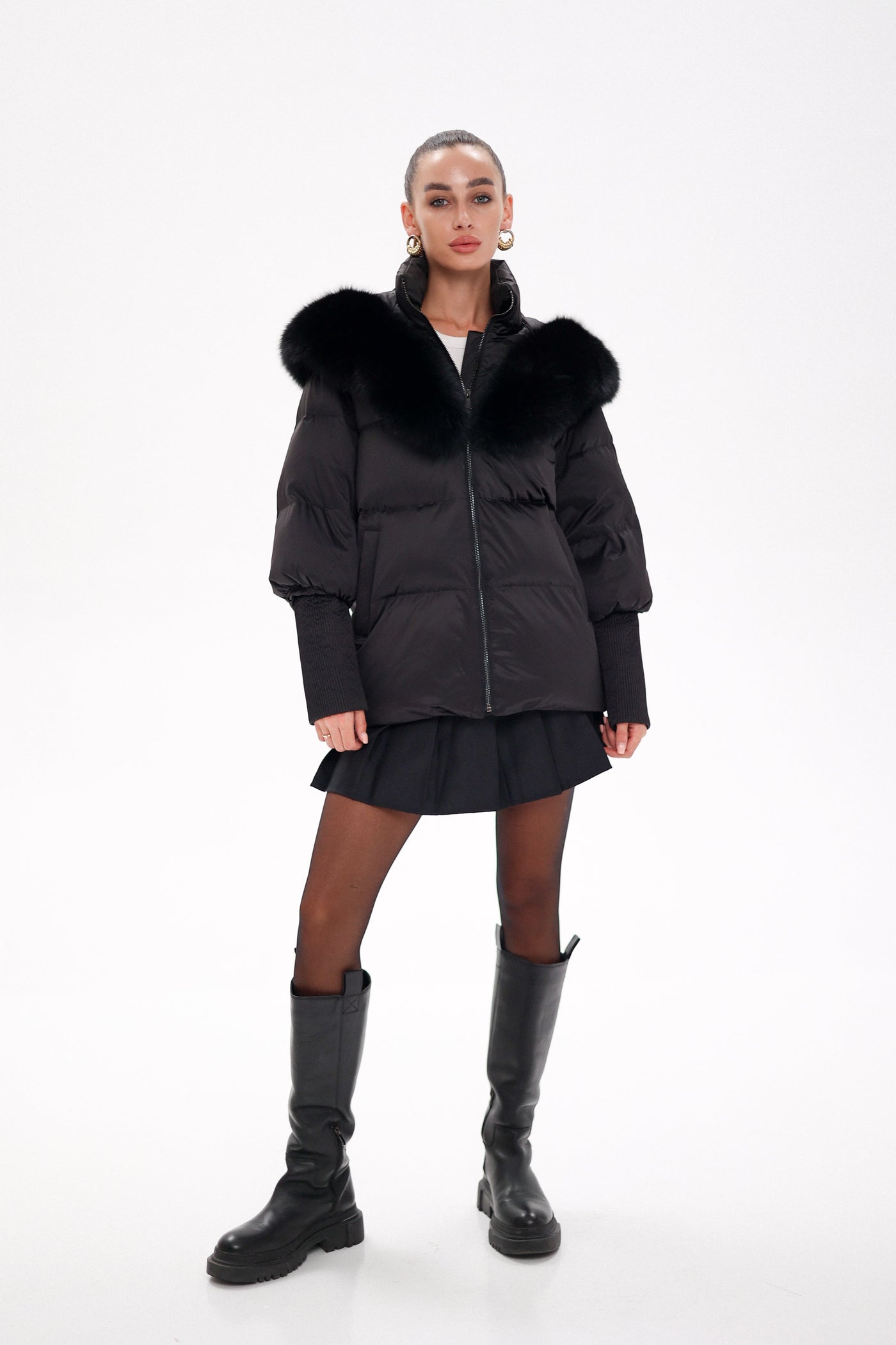 Amanda™ Genuine Fur Trim Down Fill Coat |Galliano.Store™