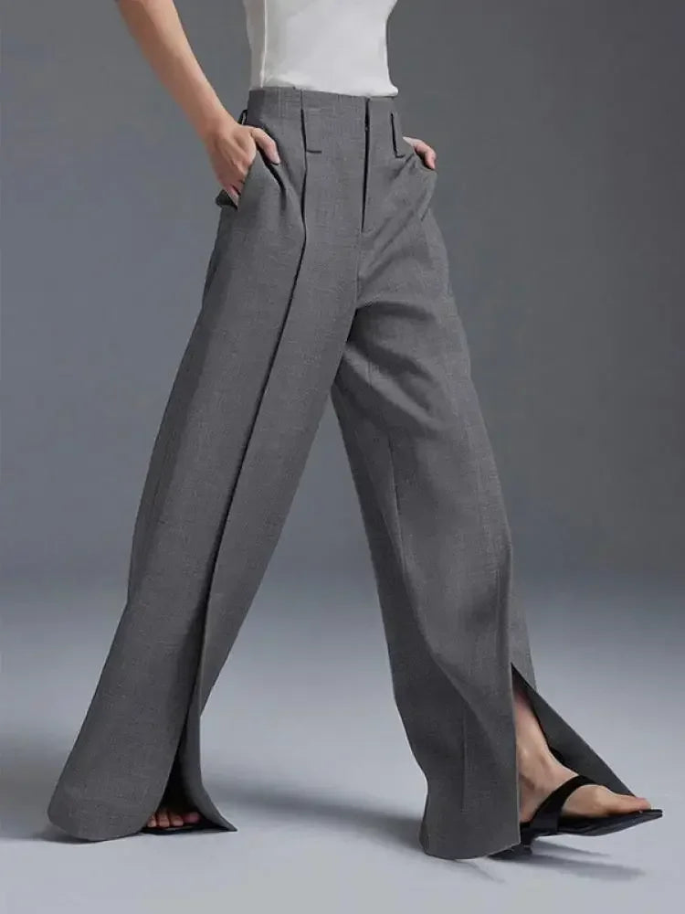 IRENE™ Grey Leg Trousers |Galliano.Store™