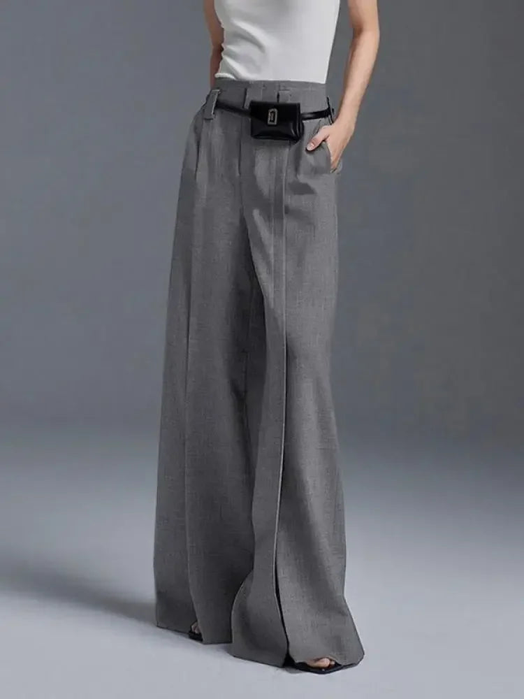 IRENE™ Grey Leg Trousers |Galliano.Store™