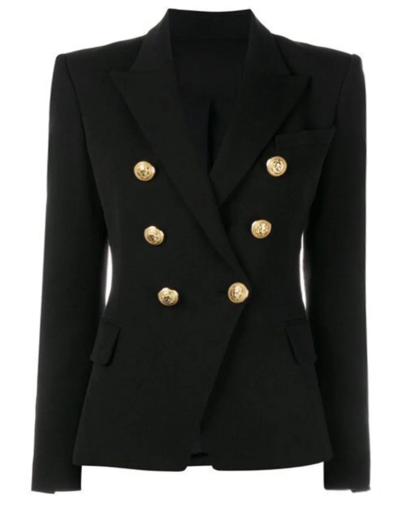 RENEE™ Black Gold Button Blazer  |Galliano.Store™