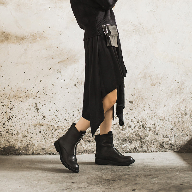 Maddie™ Zip Short Boots Black |Galliano.Store™