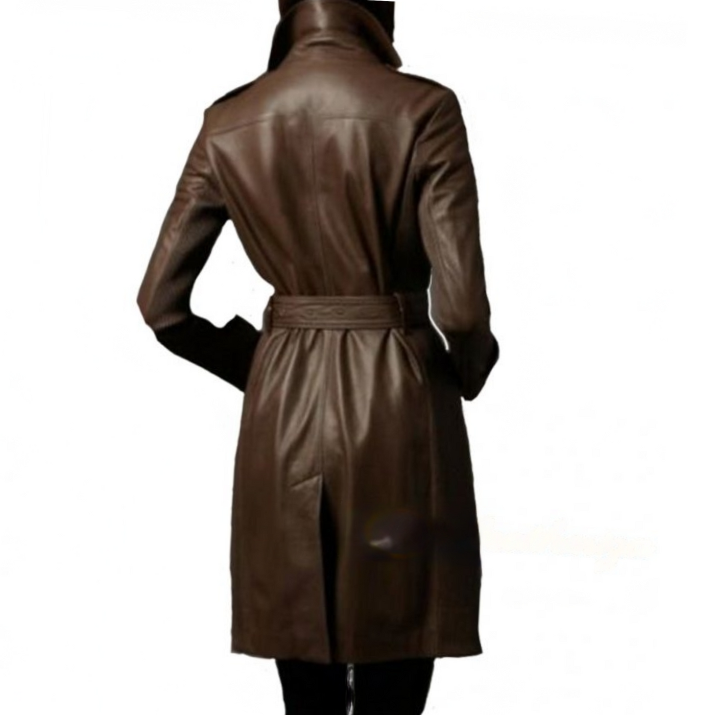 Orla™ Womens Brown Leather Coat |Galliano.Store™